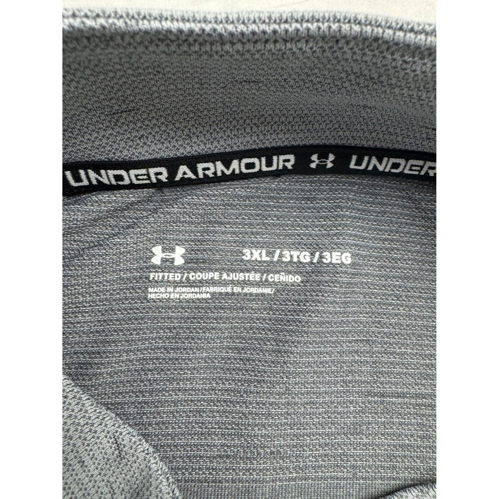 Under Armour Men 3XL Quarter Zip Long Sleeve Fitted Pullover Gray Athletic Shirt - Picture 3 of 10